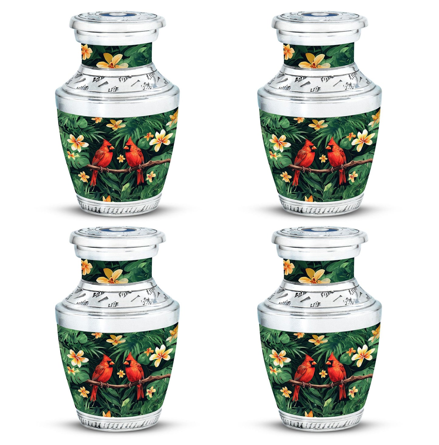 Cardinal Bird Theme 3 Inch Keepsake Pack of 4