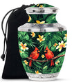 Cardinal Bird Theme Large Urn 10 Inch