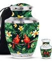 Cardinal Bird Theme Large Urn With 1 Keepsake Urn