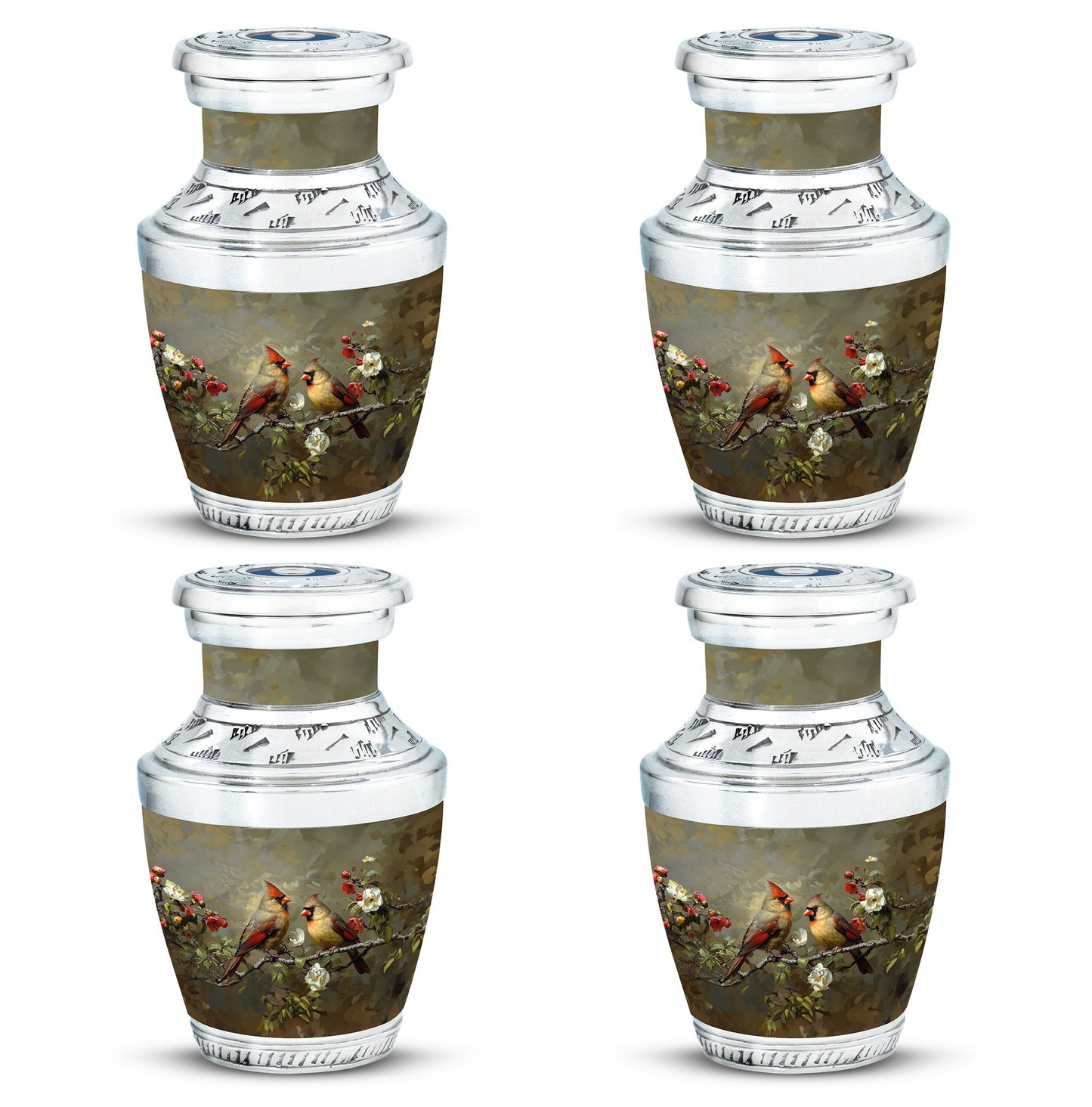 Cardinal Bird Theme 3 Inch Keepsake Pack of 4