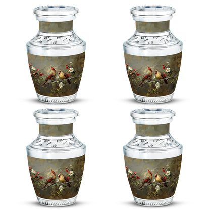 Cardinal Bird Theme 3 Inch Keepsake Pack of 4