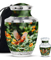 Cardinal Bird Theme Large Urn With 1 Keepsake Urn