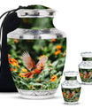 Cardinal Bird Theme Large Urn With 2 Keepsake Urn