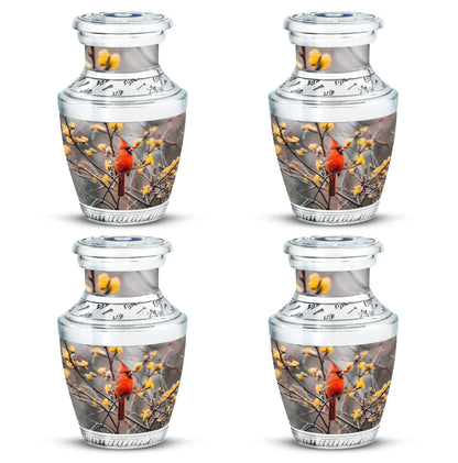 Cardinal Bird Theme 3 Inch Keepsake Pack of 4