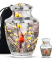 Cardinal Bird Theme Large Urn With 1 Keepsake Urn