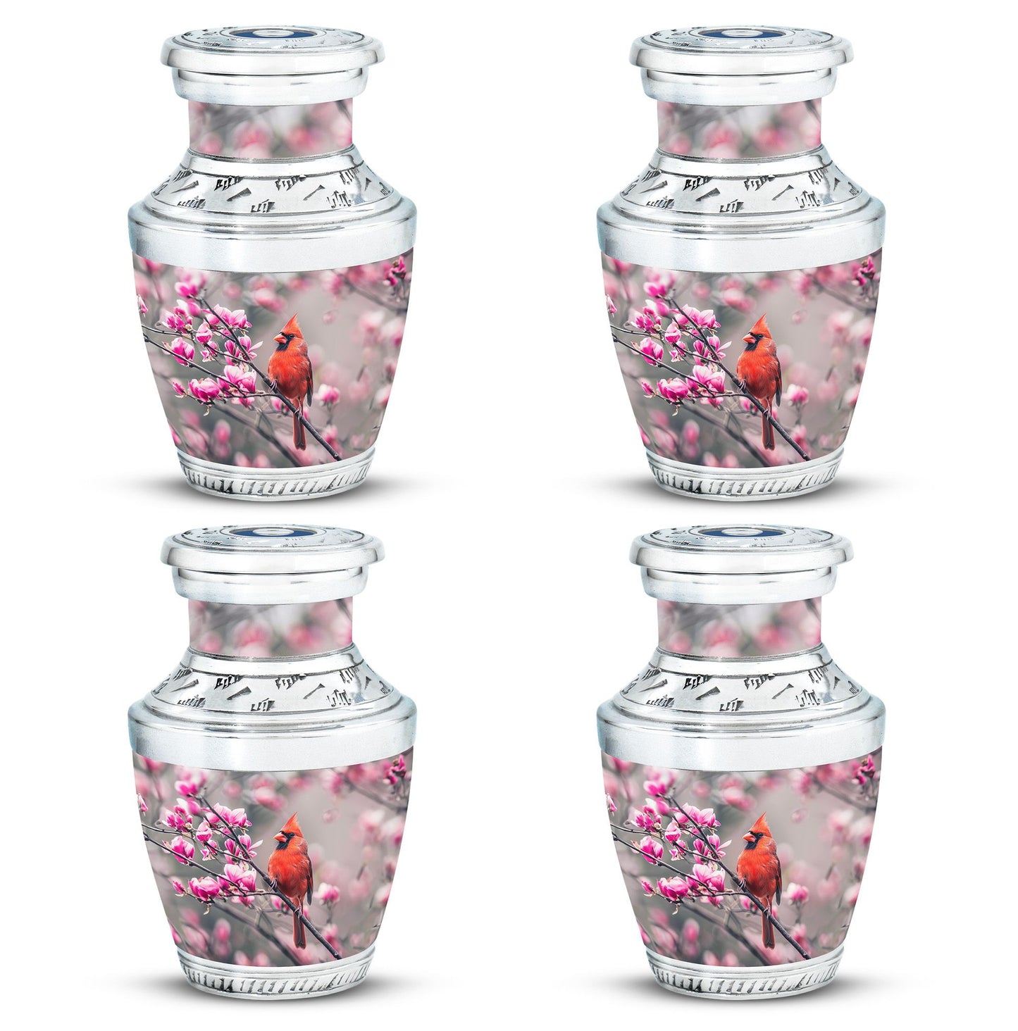 Cardinal Bird Theme 3 Inch Keepsake Pack of 4