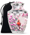 Cardinal Bird Theme Large Urn 10 Inch
