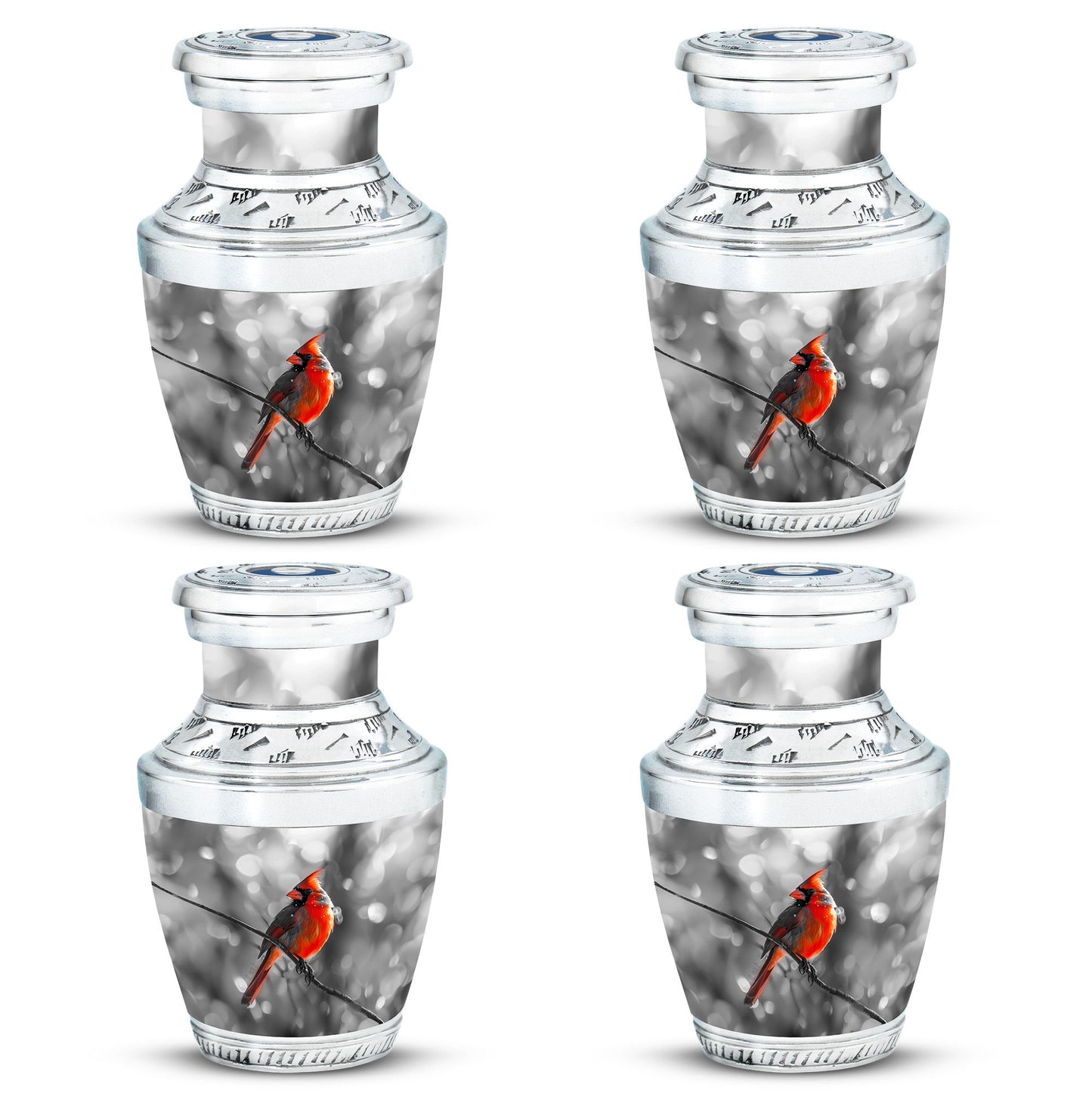 Cardinal Bird Theme 3 Inch Keepsake Pack of 4