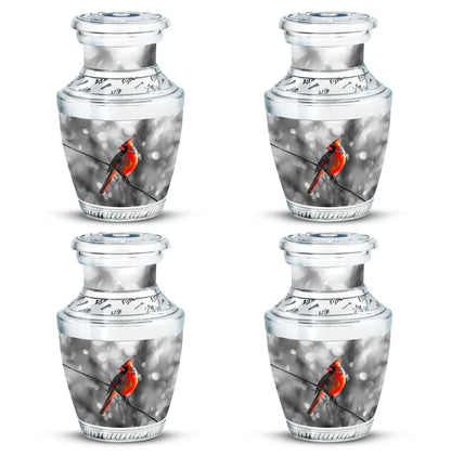 Cardinal Bird Theme 3 Inch Keepsake Pack of 4