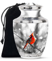 Cardinal Bird Theme Large Urn 10 Inch