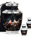 Cardinal Bird Theme Large Urn With 2 Keepsake Urn