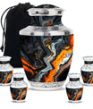 Abstract Theme Large Urn With 4 Keepsake Urn
