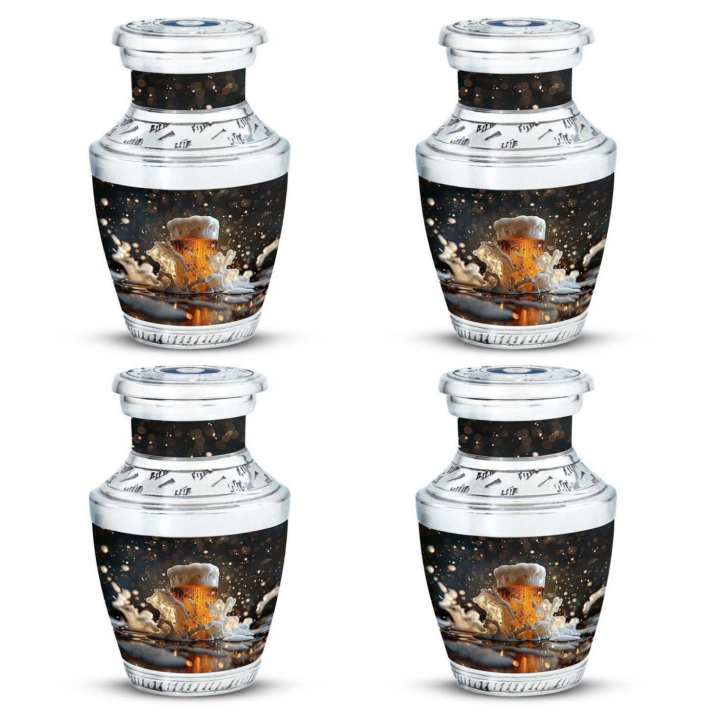 Beer Theme 3 Inch Keepsake Pack of 4