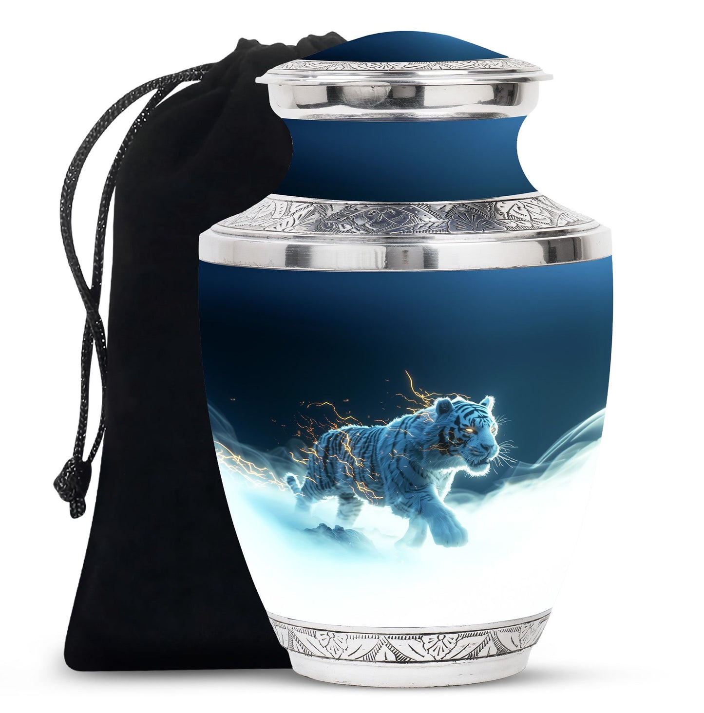 Tiger Theme Large Urn 10 Inch