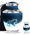 Tiger Theme Large Urn With 1 Keepsake Urn