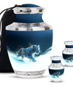 Tiger Theme Large Urn With 2 Keepsake Urn