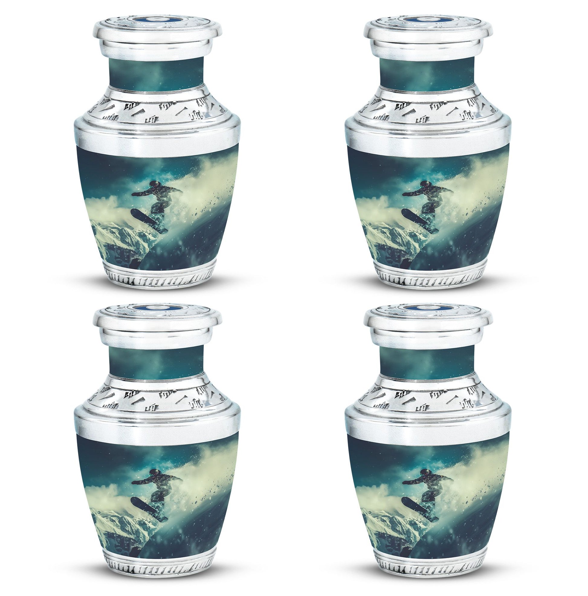 Snowboarding Theme 3 Inch Keepsake Pack of 4