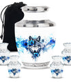 Wolf Theme Large Urn With 4 Keepsake Urn