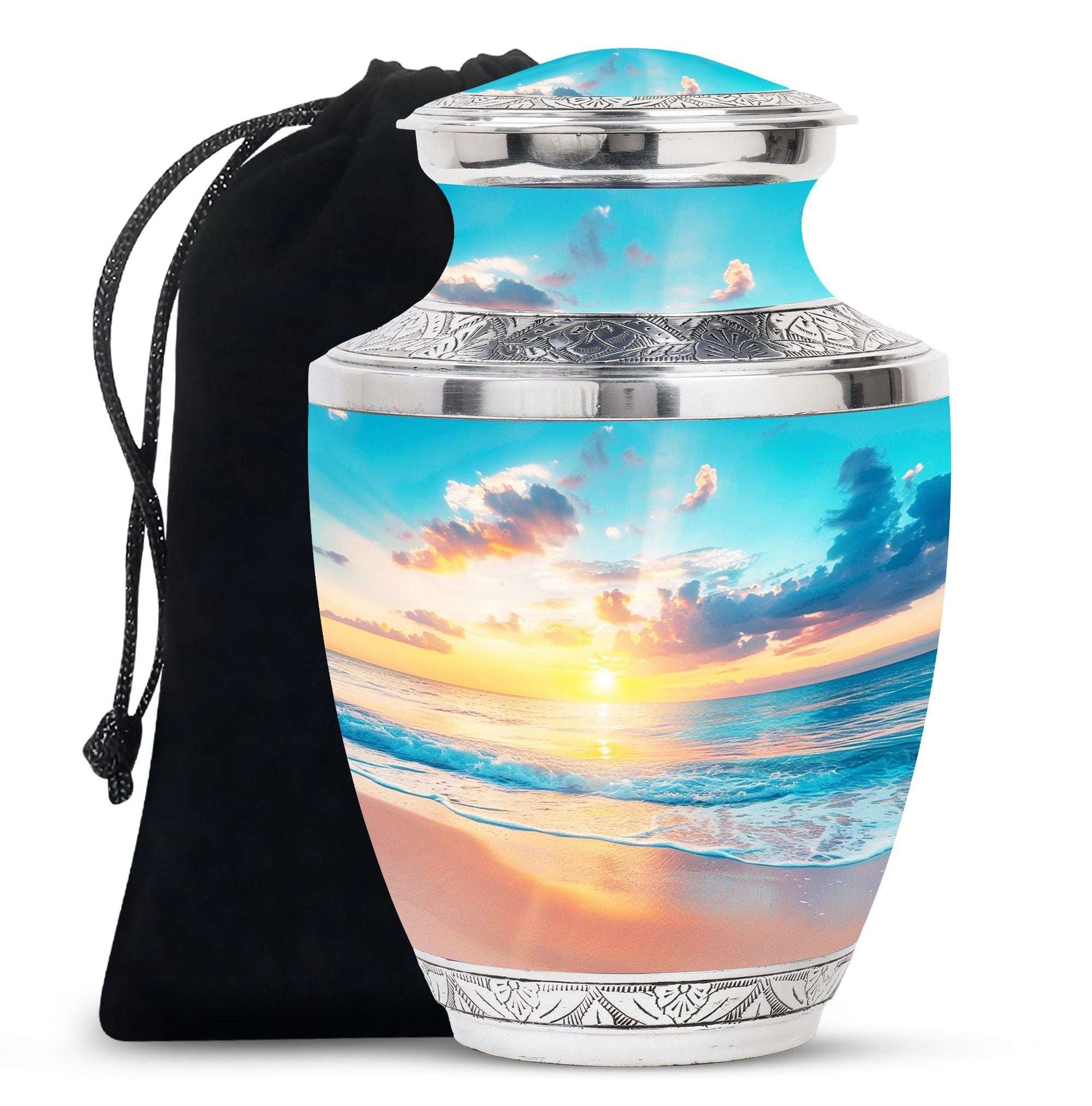 Ocean Sunset Cremation Urn for Adult Ashes - Beach Cremation Keepsake Urns