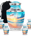 Sunset Beach Theme Large Urn With 4 Keepsake Urn