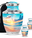 Sunset Beach Theme Large Urn With 2 Keepsake Urn