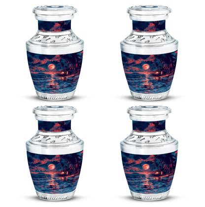 Night Beach Theme 3 Inch Keepsake Pack of 4