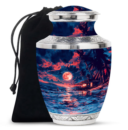 Night Beach Theme Large Urn 10 Inch