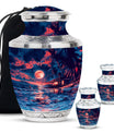 Night Beach Theme Large Urn With 2 Keepsake Urn