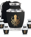 Octopus Theme Large Urn With 4 Keepsake Urn