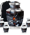 Butterfly Theme Large Urn With 4 Keepsake Urn