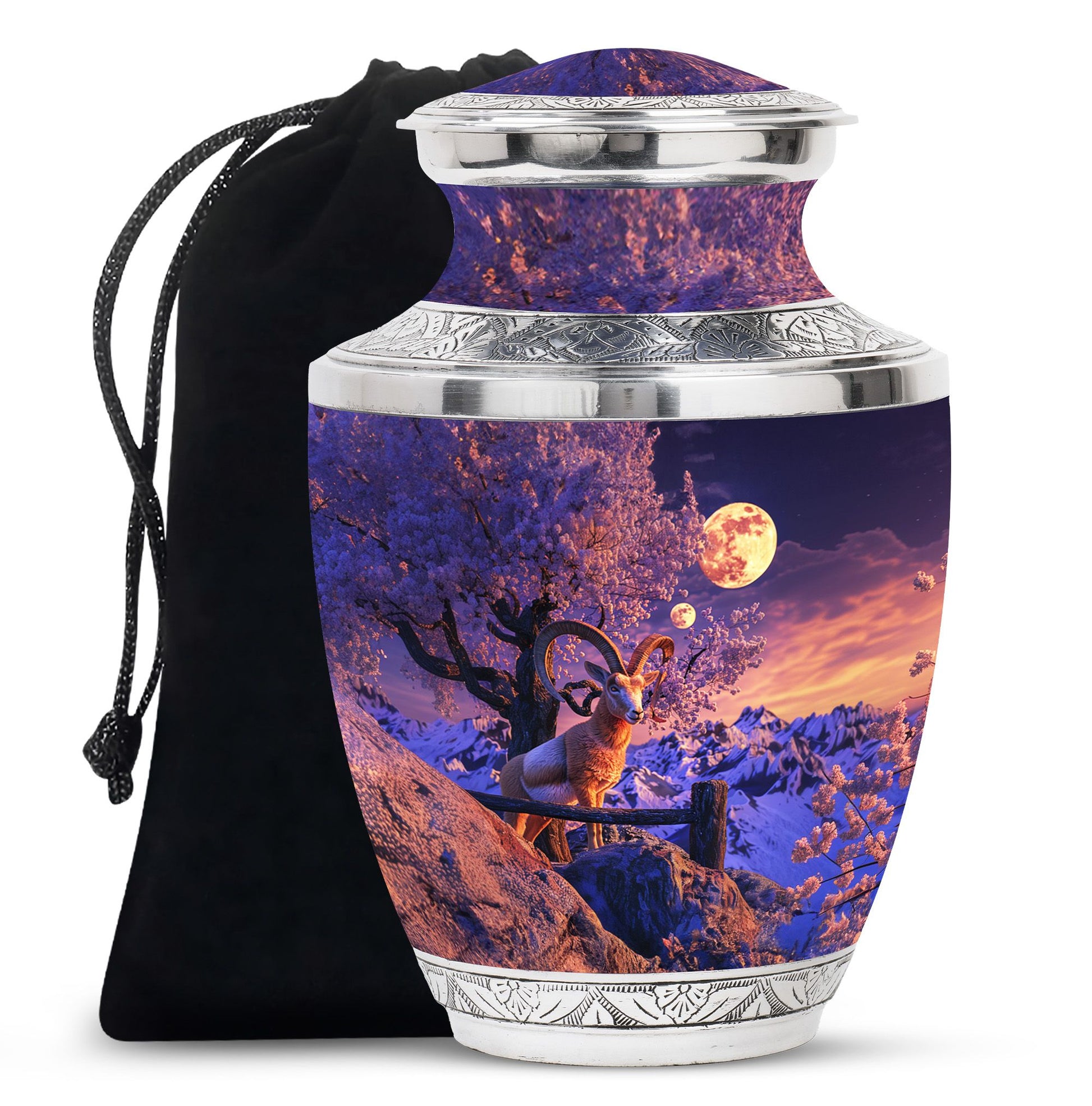 Goat Theme Large Urn 10 Inch
