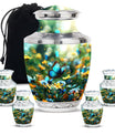 Butterfly Theme Large Urn With 4 Keepsake Urn