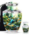 Butterfly Theme Large Urn With 1 Keepsake Urn