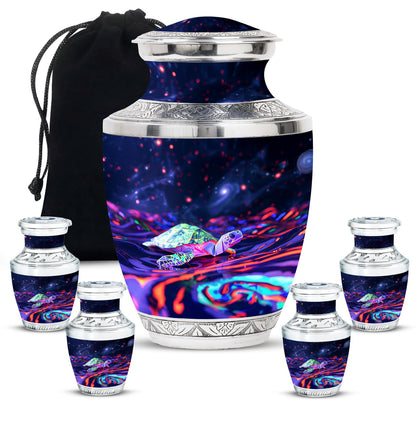 Turtle Theme Large Urn With 4 Keepsake Urn
