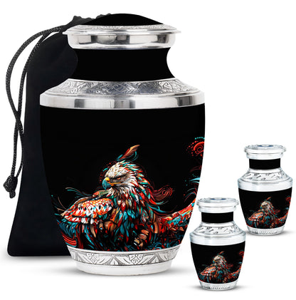 Eagle Theme Large Urn With 2 Keepsake Urn