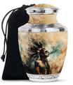 Tribe Man Theme Large Urn 10 Inch