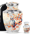 Owl Theme Large Urn With 1 Keepsake Urn