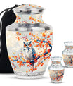 Owl Theme Large Urn With 2 Keepsake Urn