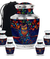 Owl Theme Large Urn With 4 Keepsake Urn