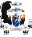 Owl Theme Large Urn With 4 Keepsake Urn