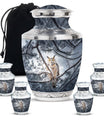 Owl Theme Large Urn With 4 Keepsake Urn