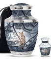 Owl Theme Large Urn With 1 Keepsake Urn