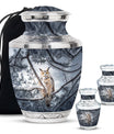 Owl Theme Large Urn With 2 Keepsake Urn