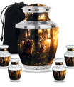 Owl Theme Large Urn With 4 Keepsake Urn