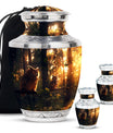 Owl Theme Large Urn With 2 Keepsake Urn