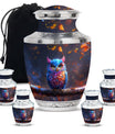 Owl Theme Large Urn With 4 Keepsake Urn