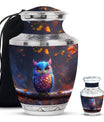 Owl Theme Large Urn With 1 Keepsake Urn