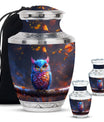 Owl Theme Large Urn With 2 Keepsake Urn