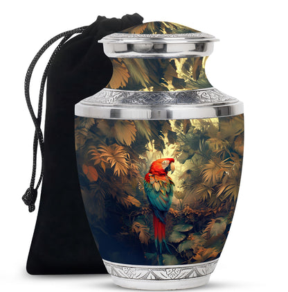 Macaw Parrot Theme Large Urn 10 Inch