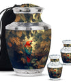 Macaw Parrot Theme Large Urn With 2 Keepsake Urn